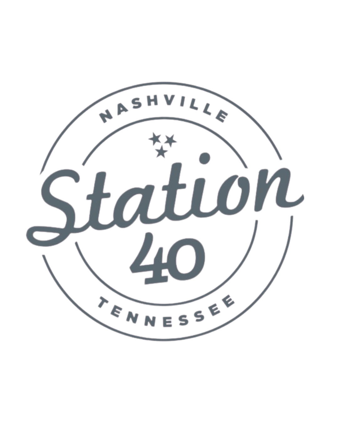 A logo with the text "Station 40" and "Nashville Tennessee" written on it.